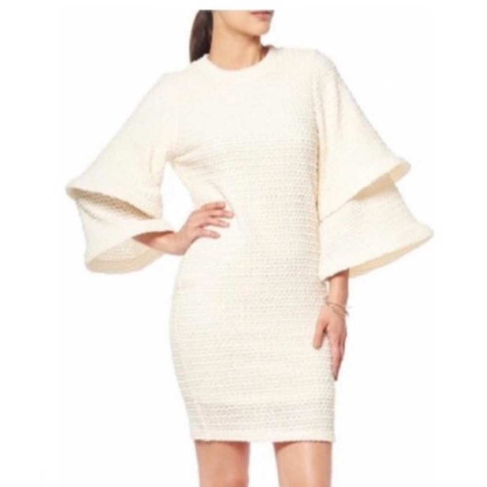 Gracia mini cream belt sleeves dress size small